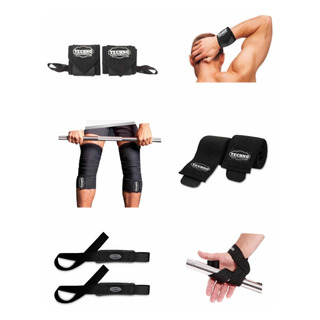 Par Muñequeras + Par Rodilleras + Par Straps Pack Para Pesas Par Muñequeras + Par Rodilleras + Par Straps Pack Para Pesas