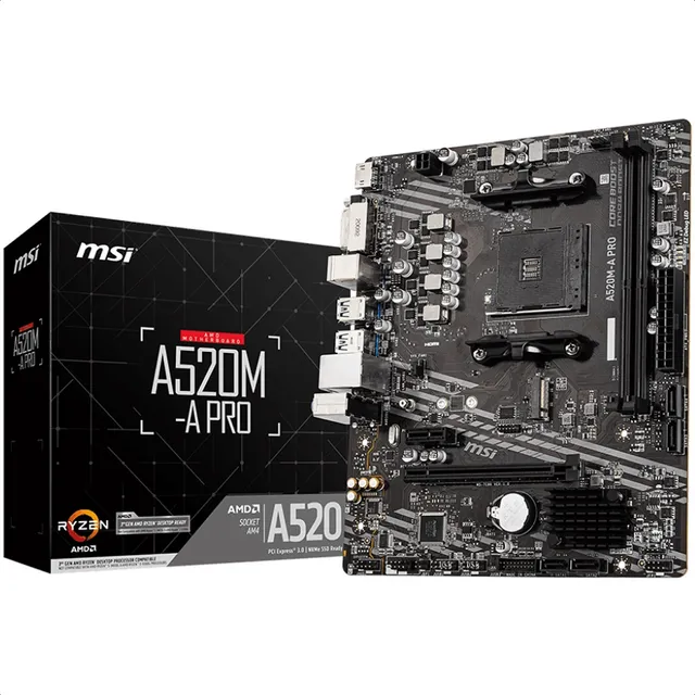Tarjeta Madre Msi A520m-a Pro Ddr4 Pcie Hdmi Usb3 Am4