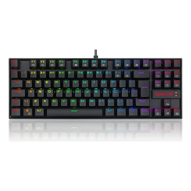 Teclado Mecânico Gamer Redragon Kumara Preto Rgb Switch Red Vermelho Hotswap Tkl Abnt2 Português Brasil