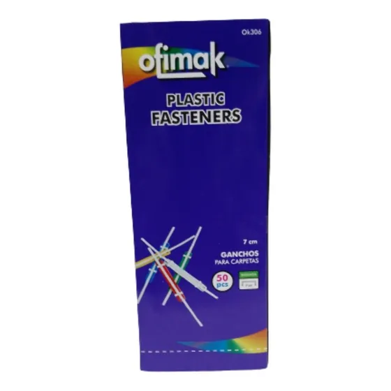 Ganchos Plásticos Para Carpeta 7cm De Colores (caja 50unid)