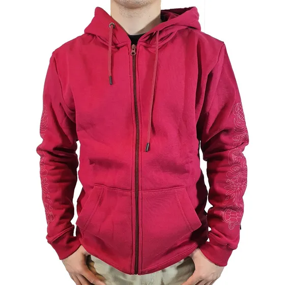 Campera Ala Moana Lifestyle Hombre Doble Tiki  Bordo Ras