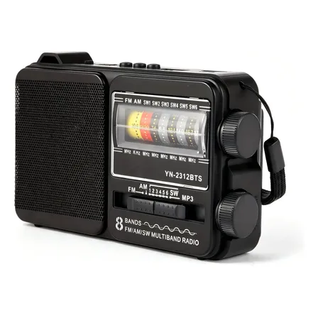 Radio Portátil 8 Bandas Am Fm Sw Bluetooth Usb Negro