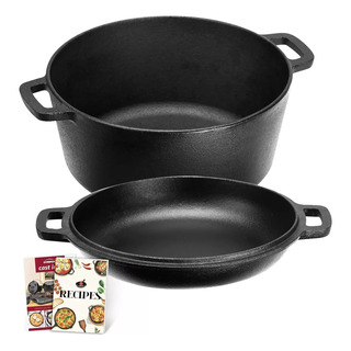 Olla De Hierro Fundido 2en1 Olla Sartén 26cm 4.7l Ollas Kit Olla De Hierro Fundido 2en1 Olla Sartén 26cm 4.7l Ollas Kit