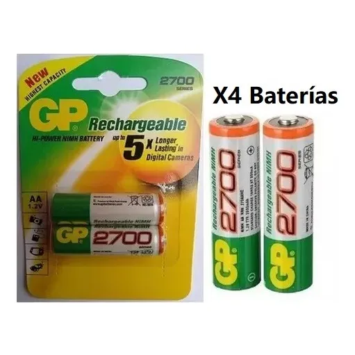 Pilas Recargables Gp Doble Aa 2700 Mah Batería Pack