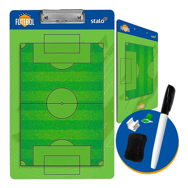 Prancheta Tatica Futebol Treino Society Campo Dois Lados Kit