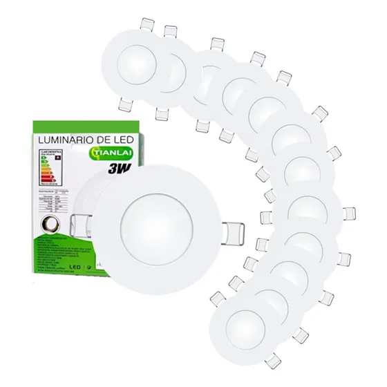 Paquete 12 Lamparas De Empotrar 3w Plafon O Bote Luz Led