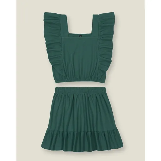 Conjunto Blusa E Saia Natal E Ano Novo  - Menina Tam 12 A 18