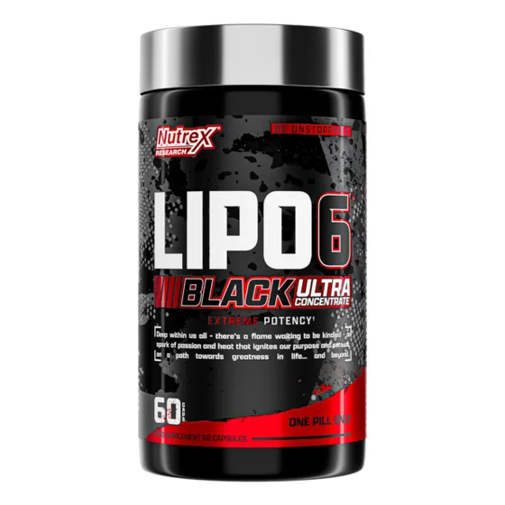 Lipo6 Black Ultra Concentrate Cafeína 60 Caps Nutrex Pote Sin Sabor