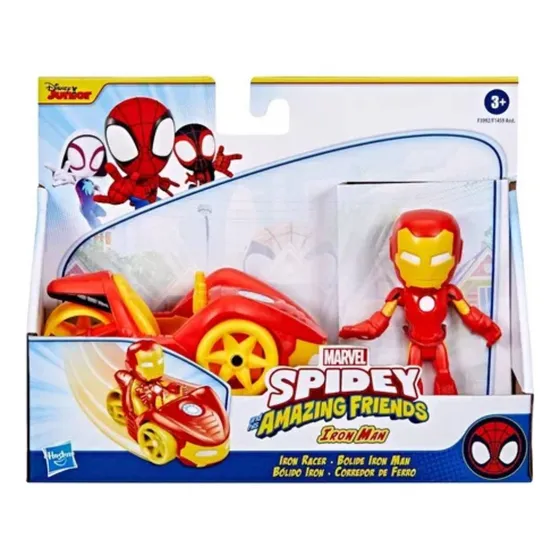 Iron Man Auto Spidey Y Figura Juguete 10 Cm Hasbro