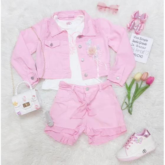 Conjunto 3 Piezas Importado Jeans Y Ojalillo