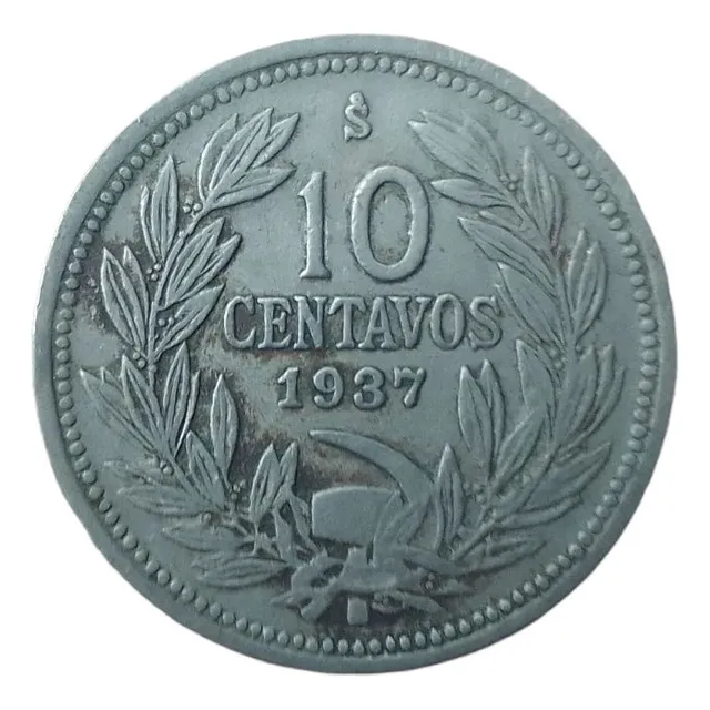 Moneda Chile 10 Centavos 1937