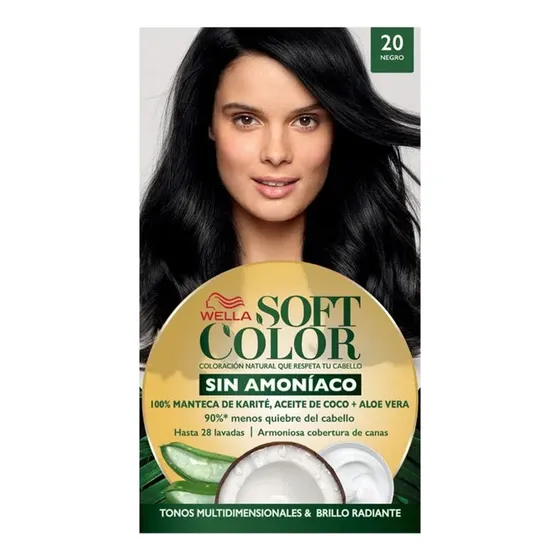 Tintura Para Cabelo Wella Soft Color 20 Preto Cobre Branco
