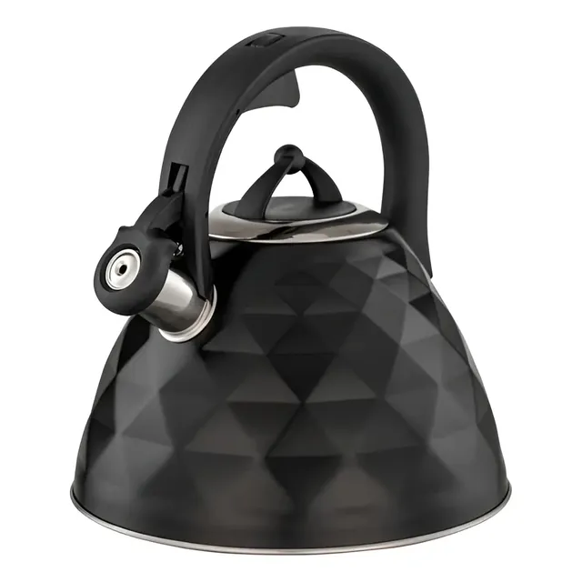 Chaleira de Inox Brinox 3L Black Diamond Com Apito Indução Preta