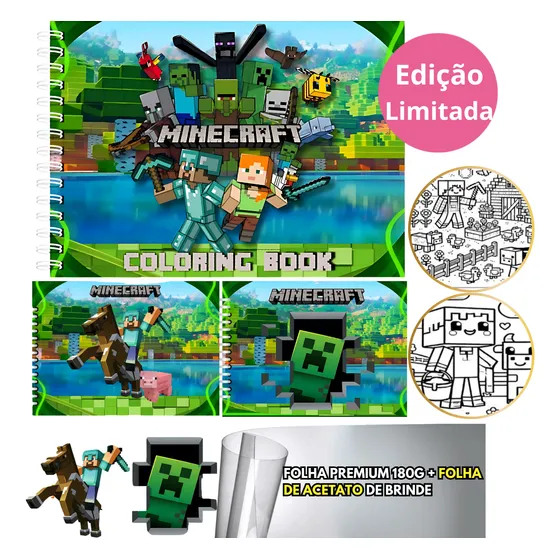 Livro Colorir Minecraft 100 Folhas 50 P/ Colorir Estilo Bobbie Goods Ursinho Bíblia Para Minecrafters Infantil Minecraft De Garrett Rominies E Christopher Miko Editora Bv Books