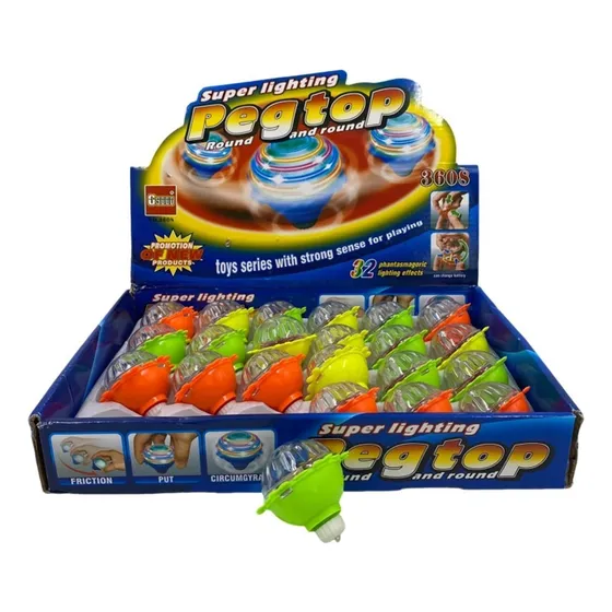 Trompo Con Luces -caja 24pcs Super Lighting Pegtop, 6 Cm