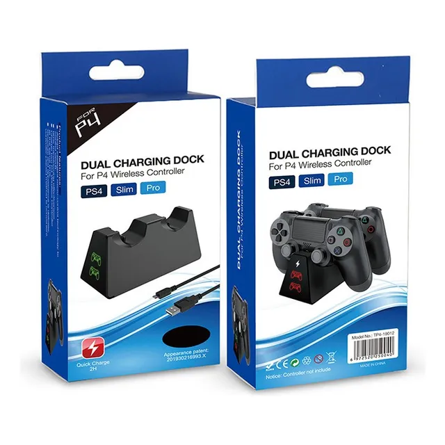 Base Cargador Doble Para Control Ps4 Con Indicador De Luz