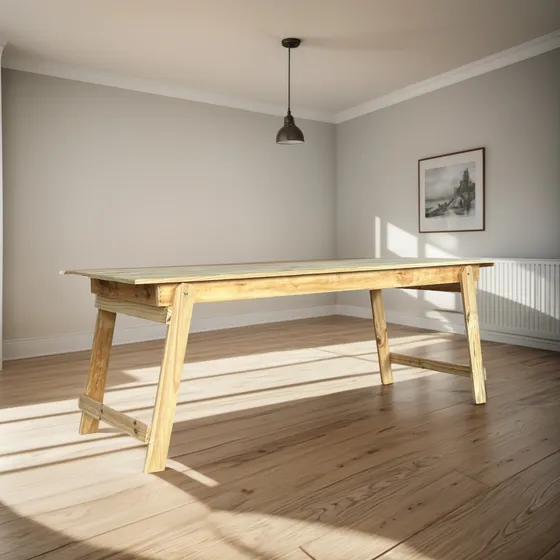 Mesa Tablon Plegable 2 Mts Macizo Caballete Quincho Parrilla
