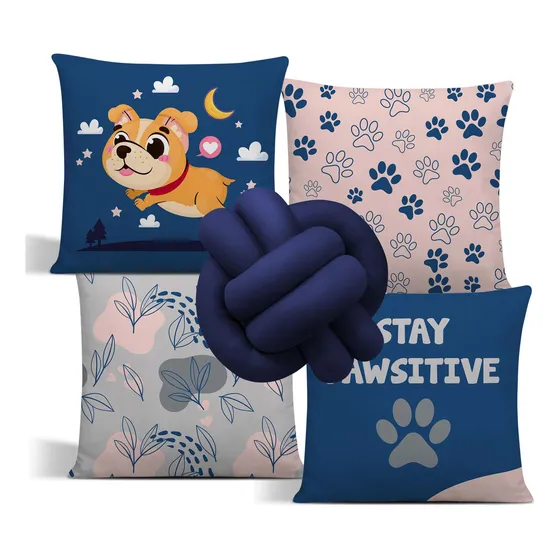 Kit C/ 04 Capas De Almofadas Infantil + Almofada F - Gratis