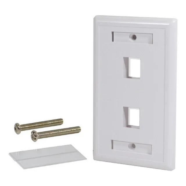 Faceplate Frente 2 Dos Puertos Tapa Bastidor Rj45 Simple