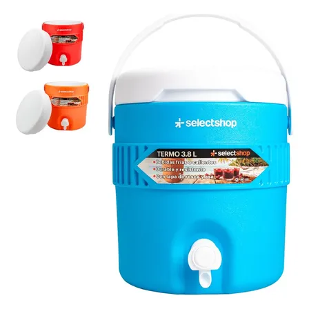 Termo Dispensador  3.8 Lt Asa Resistente Galon Camping Azul