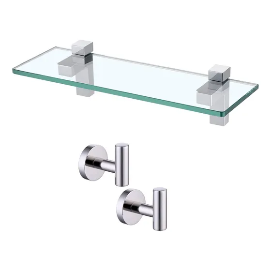 Ke Estante Cristal 14  Para Baño Gancho Abrigo Acabado