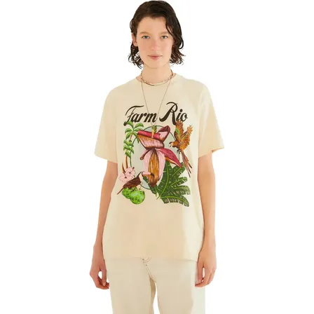 Tshirt Média Farm Rio Mangará Bege