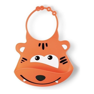 Babador De Bebê Silicone Silybib Pega Migalha Baby Multikids Cor Laranja Animais Tamanho Único Babador De Bebê Silicone Silybib Pega Migalha Baby Multikids Cor Laranja Animais Tamanho Único