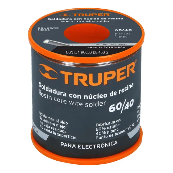 Soldadura Estaño 60/40 Profesional 450gr Truper