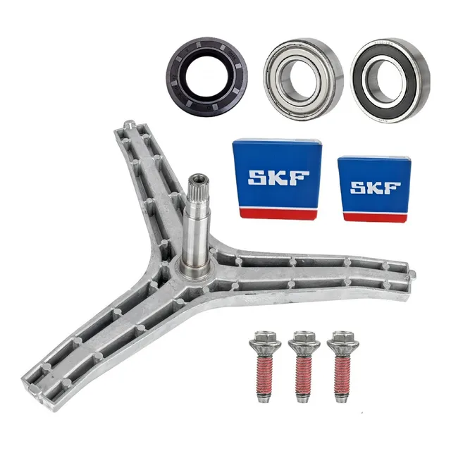 Kit Eixo Tripé Retentor Rolamentos Skf Parafusos Lava E Seca