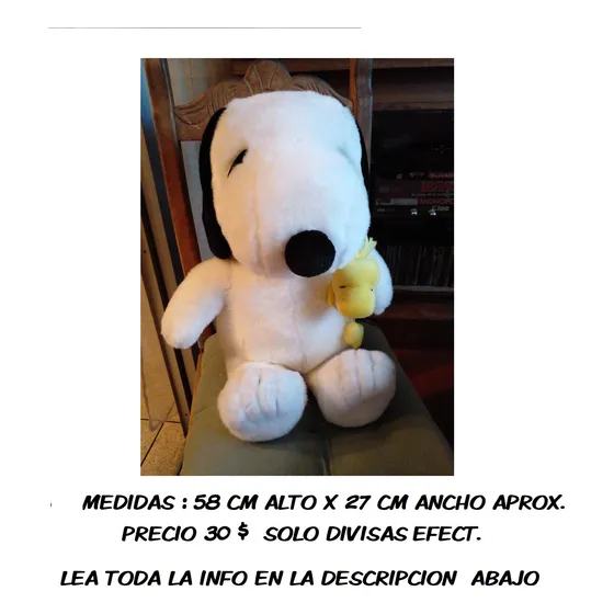 Peluche Grande Snoopy Original Casi Nuevo