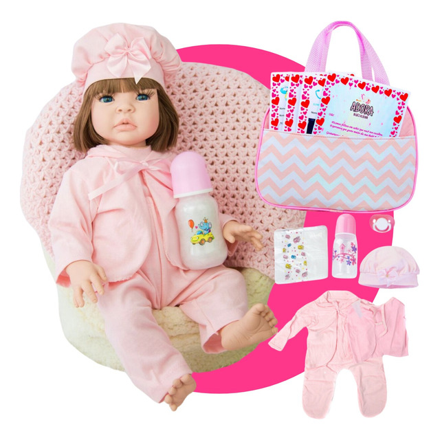 Bebê Boneca Reborn Corpo De Silicone Com Bolsa Maternidade Bebê Boneca Reborn Corpo De Silicone Com Bolsa Maternidade