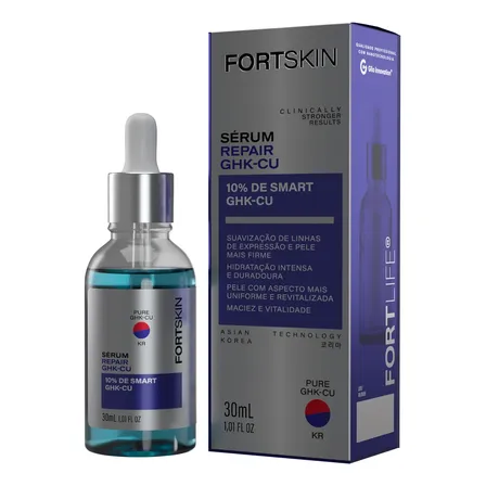 Sérum Fortskin Ghk-cu 10% (peptíde De Cobre) 30ml Fortlife Todo Tipo De Pele Dia/noite