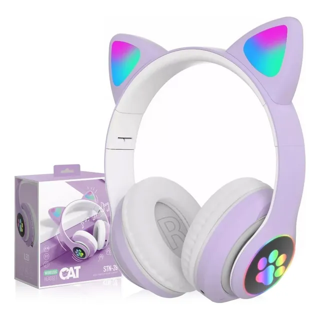 Audifono Auriculares Inalámbricos Bluetooths Led Gamer Keluona Stn28 Color Violeta