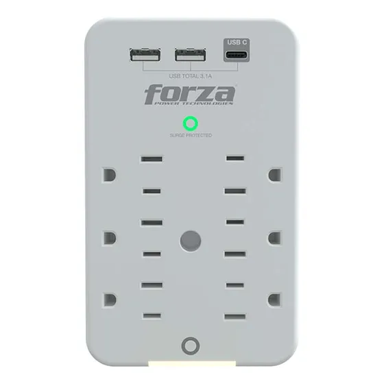 Protector Contra Sobretensiones Forza Fwt631usbc 110v 6 Sali