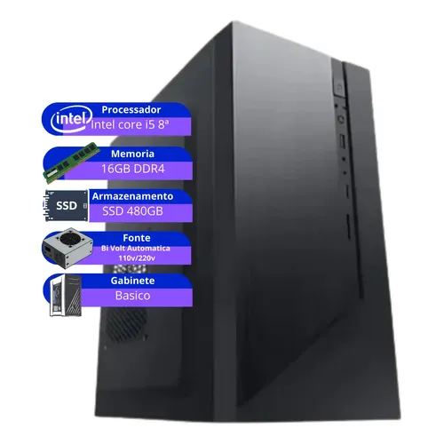 【デスクトップPC】i5-7400 SSD480GB メモリ16GB GT730 Pc Gamer Completo I5 | 16gb Ram | Ssd 480gb | Monitor 20 480 Gb 16