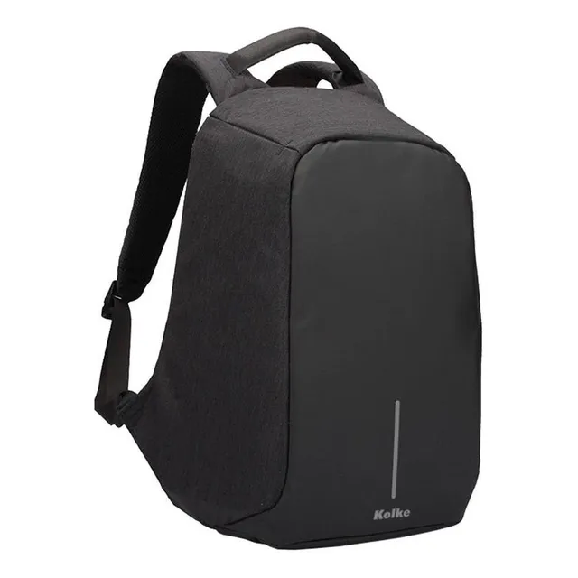 Mochila Para Notebook Anti Robo Impermeable Puerto Usb Negra Color Negro