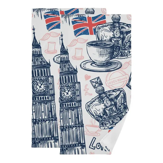 Otvee London Telephone Booth Big Ben 2 Toalla Suave Para X