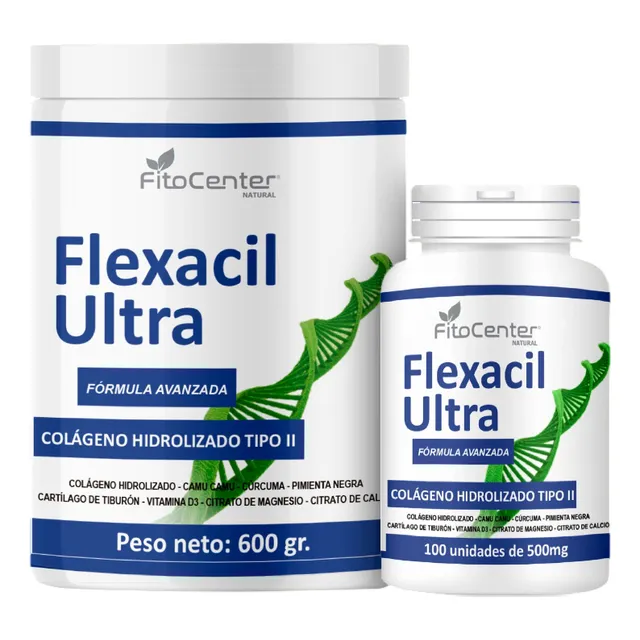 Flexacil Ultra Fitocenter Natural Premium 600g - 100 Capsula
