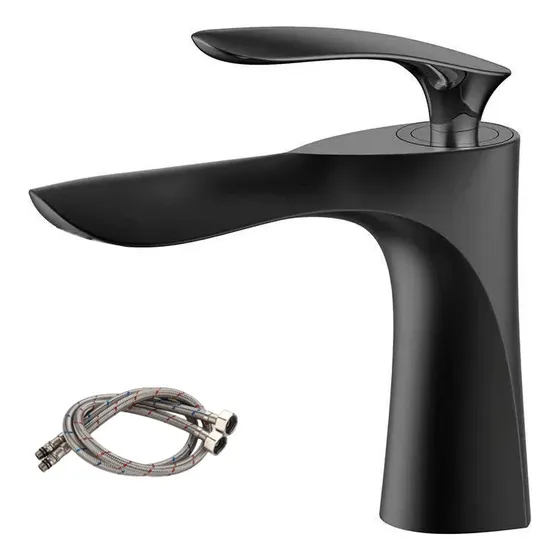 Grifo Para Baño Lavabo Llave Monomando Fregadero Negro Yesop Acabado Mate