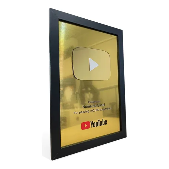 Quadro Placa Youtube Personalizado Inscritos + Nome Do Canal