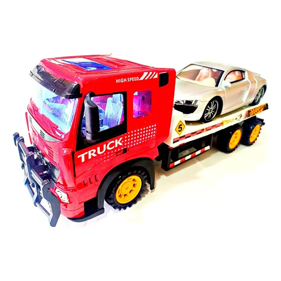 Camion Camilla Plastico Y Auto Audi 1:18 Grande L 43cm