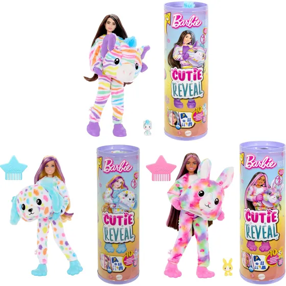 Muñeca Barbie Cutie Reveal Disfraz Unicornio Y 10 Sopresas