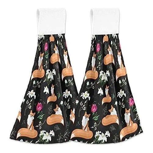 2 Toalla Cocina Colgante Floral Zorro Otoñal Linda Uso