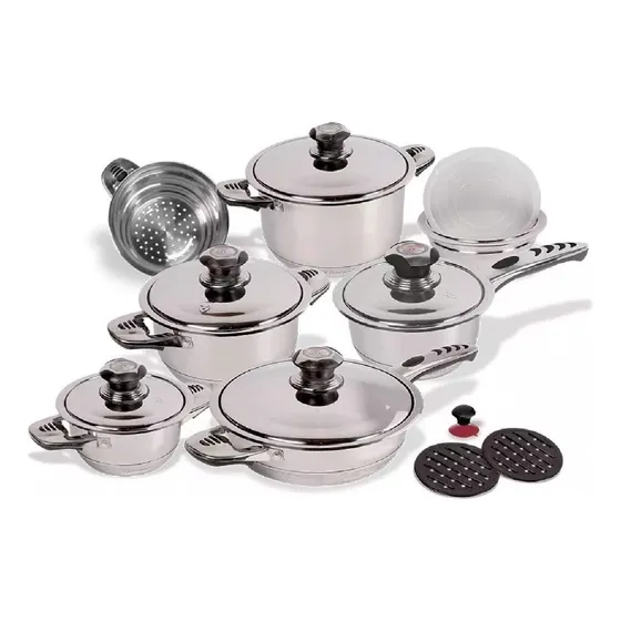 Juego De Ollas 16 Piezas  Acero Inoxidable X L Ultra Pro