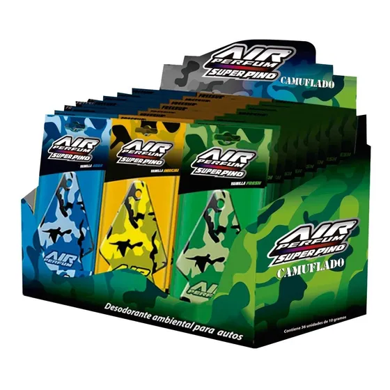 Aromatizador De Auto Super Pino Camuflado Pack 36un