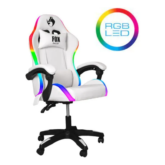 Cadeira Gamer Fox Racer Rgb Nordic Branca