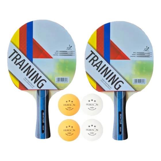 Kit 2 Raquete Tenis Mesa Ping Pong Profissional + 4 Bolas