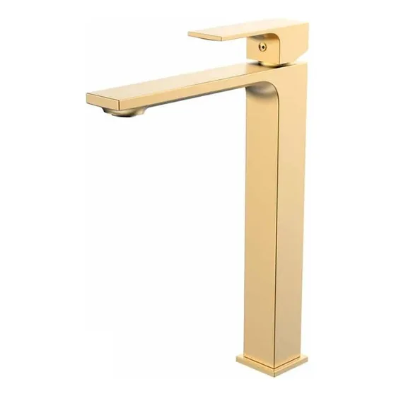 Monomando Alto Para Lavabo Brushed Gold Tecnobath Tb43.031bg