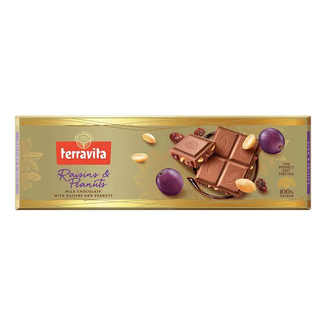 Chocolate Terravita Con Leche Pasas Y Maní 225 G Ub