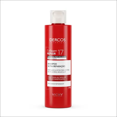 Shampoo Antiqueda e Antiquebra Dercos Collagen Repair 17 Vichy 200g